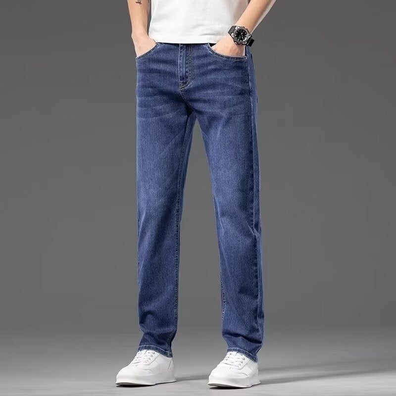 Trendy Brand Jeans Men'S Straight Slim-Fit Elastic Casual Fashion Men'S High-Level All-Match Casual Long Pants - Image 5